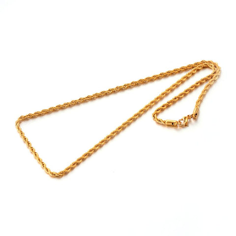 BeadsBalzar Beads & Crafts (SN6928G) 304 Stainless Steel Rope Chain Necklaces, Golden Width 3mm (50cm)