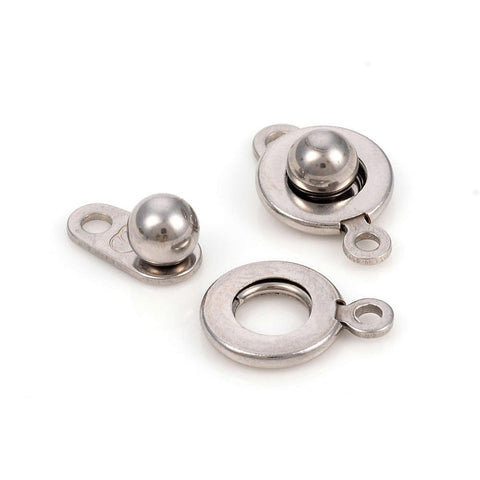 BeadsBalzar Beads & Crafts STAINLESS STEEL (SC8036-P) (SC8036-X) 304 Stainless Steel Snap Clasps, Golden 9x15.5mm (2 SETS)