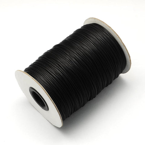 BeadsBalzar Beads & Crafts (WC15-101) Korean Waxed Polyester Cords, Black1.5mm thick; about 200yards/roll